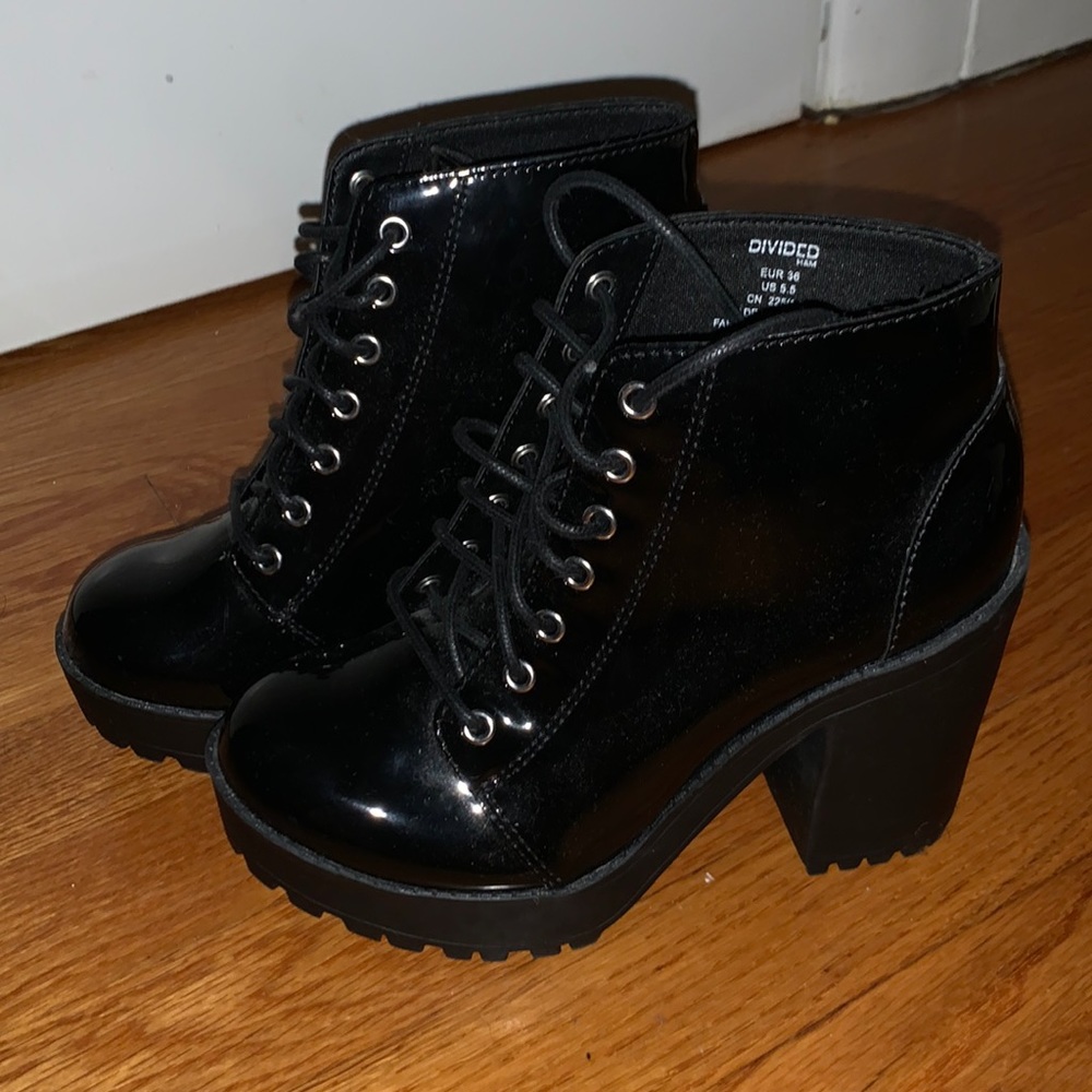 Black Chunky Heel Boot FITS 7.5